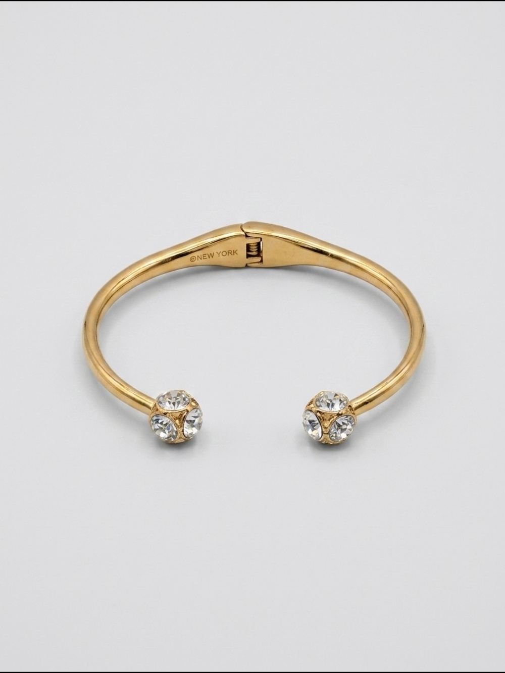 kate spade gold-tone open‎ cuff with crystal endcaps - Picture 1 of 6